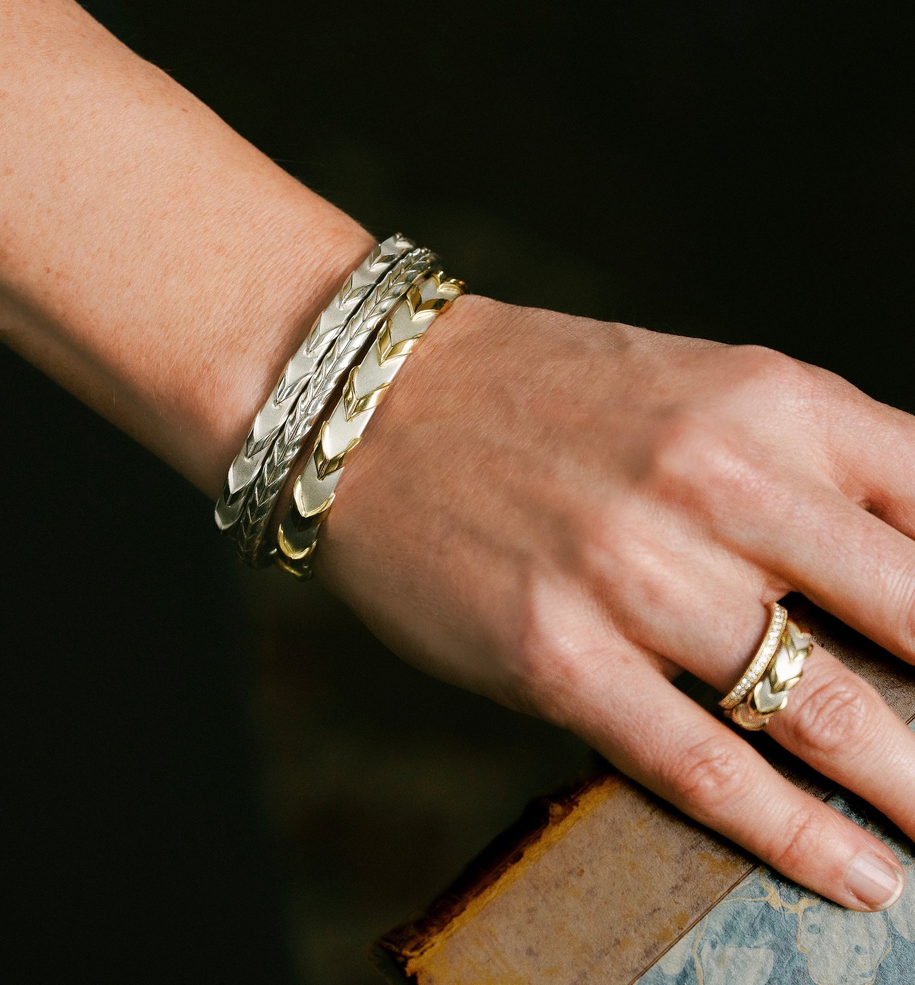 SAVENAC 1821 Lace Rein Bracelet worn on wrist, lifestyle shot