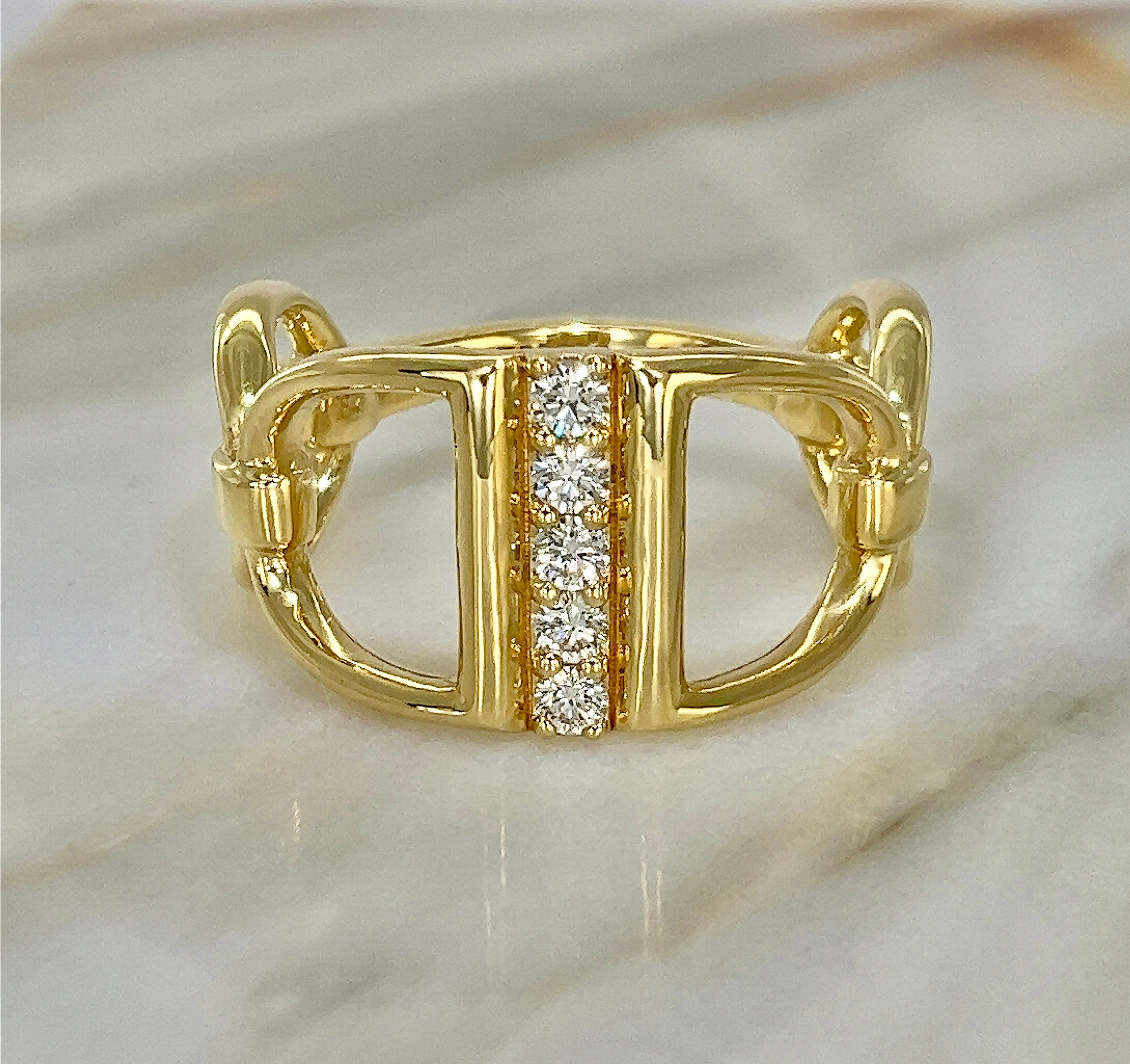 Diamond Point-To-Point Ring ~ 18k Yellow Gold – SAVENAC 1821